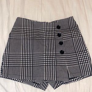 Plaid Skort with buttons